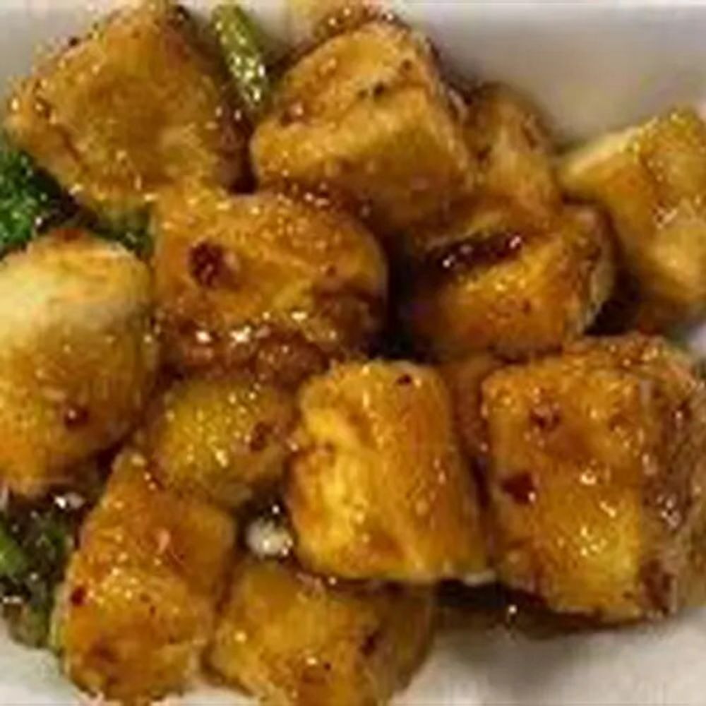 Sesame tofu with chili at Asia Wok, a Chinese Restaurant in Waltham